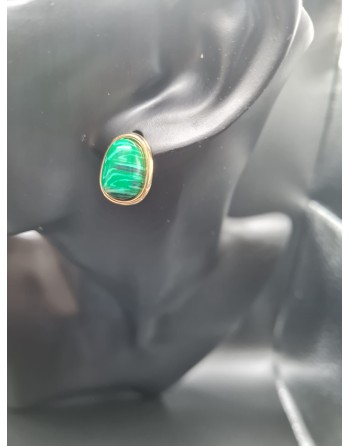 Boucle d’oreille malachite