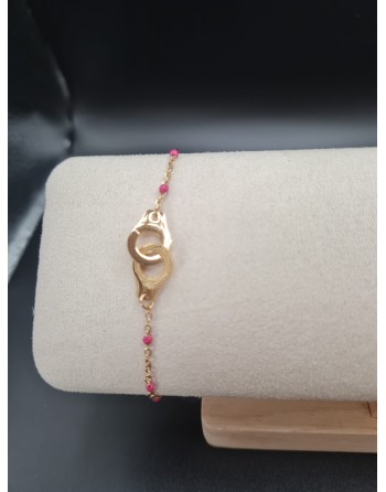 Bracelet menotte et perle