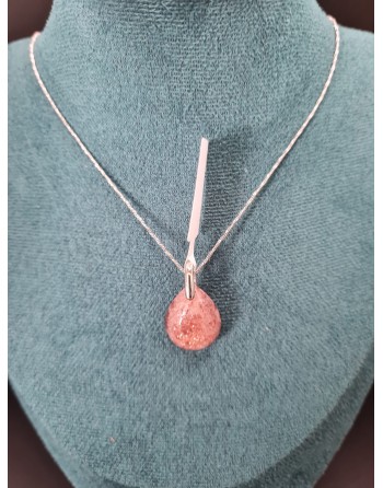 Collier quartz fraise 20mm