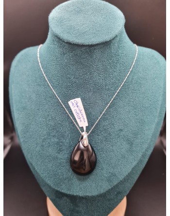 Collier obsidienne œil céleste