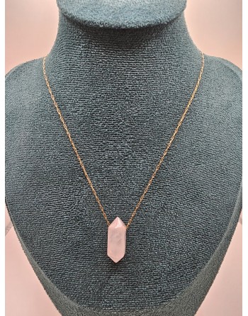 collier quartz rose 20mm