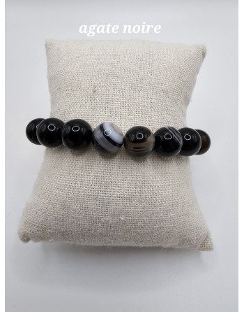 bracelet agate noir