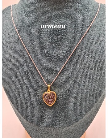 collier cœur ormeau en laiton