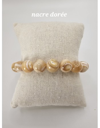 bracelet nacre dorée