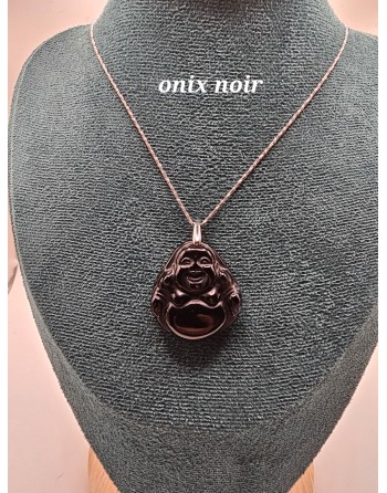 collier bouddha onix noir